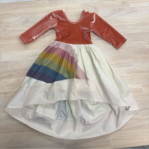 Pleiades velour rainbow high low dress